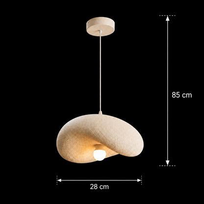 Lustra Moderna FOAMER Petito, 28 cm, Suspendata, 1 X E27, Alb, Metal si Spuma, Inaltime Reglabila