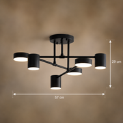 Πολυέλαιος LED GALIOS 26W, 6 Στοιχεία, Κρύο/Ζεστό/Ουδέτερο φως, Μαύρο