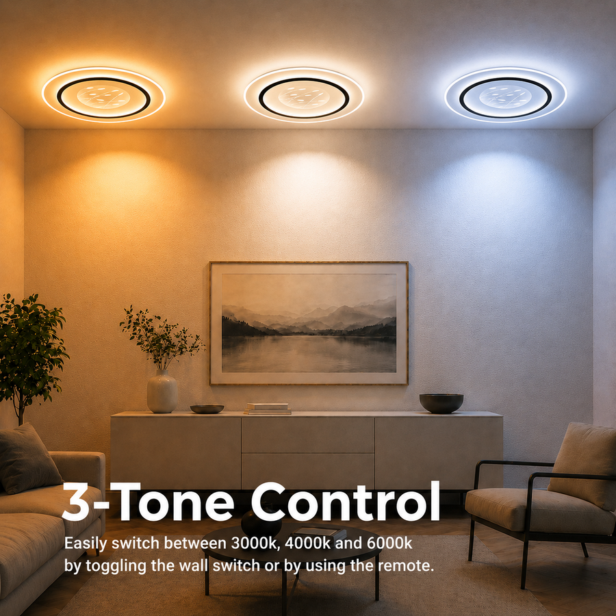 Πολυέλαιος LED με τηλεχειριστήριο LINEA 125W, Στρογγυλός, Κρύο/Ζεστό/Ουδέτερο φως, Ρυθμιζόμενο, Μαύρο