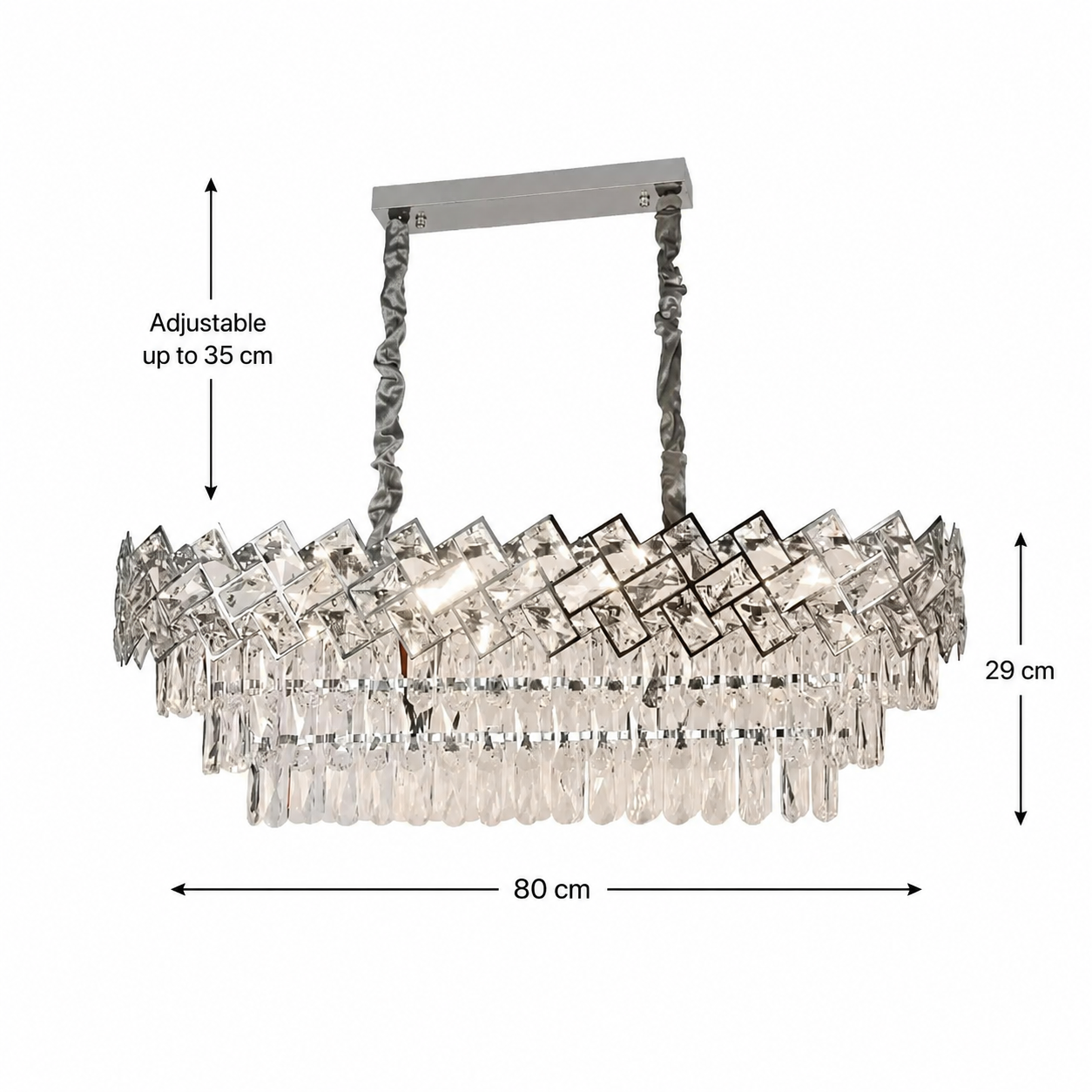 Crystal Chandelier WINDSOR Regalis 10xE14, Shiny Chrome, Adjustable Height Crystal Chandelier Προεπιλεγμένος τίτλος Alessandro Design