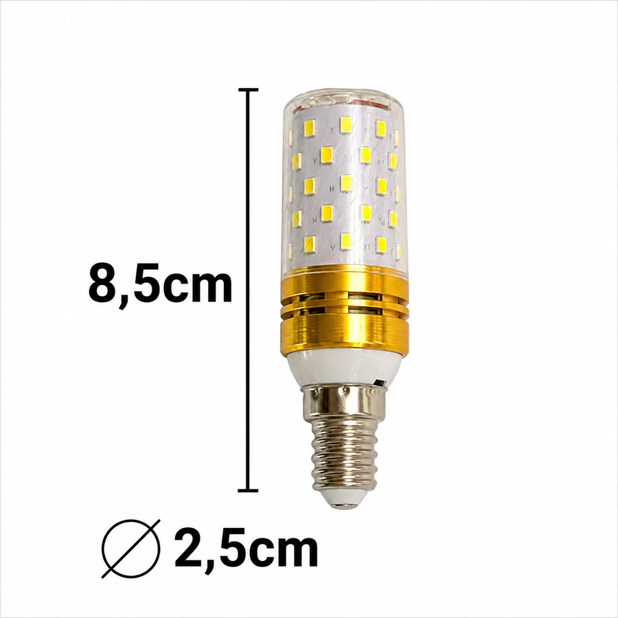 Λαμπτήρας LED E14, 12W, Rose, Θερμό/Ουδέτερο/Ψυχρό φως, 3000K/4000K/6000K