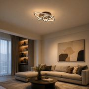 Πολυέλαιος LED με τηλεχειριστήριο TIANA 78W, 3 Ελλείψεις, Κρύο/Ζεστό/Ουδέτερο φως, Ρυθμιζόμενο, Μαύρο
