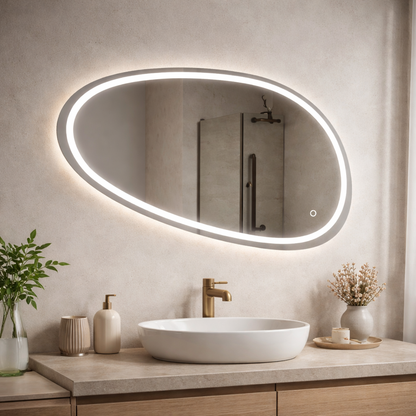 Καθρέφτης LED, 80x45cm, Disegno Touch Marcello, Demister System, Dimabila Mirrors Korman E Προεπιλεγμένος τίτλος Alessandro Design
