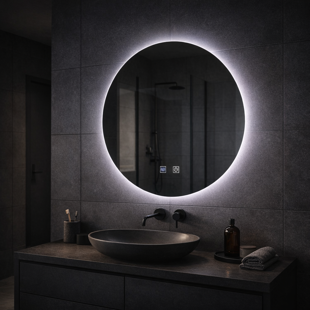 Στρογγυλός καθρέφτης LED, 70cm, Isolda, Touch, Demister System Mirrors Korman E Προεπιλεγμένος τίτλος Alessandro Design