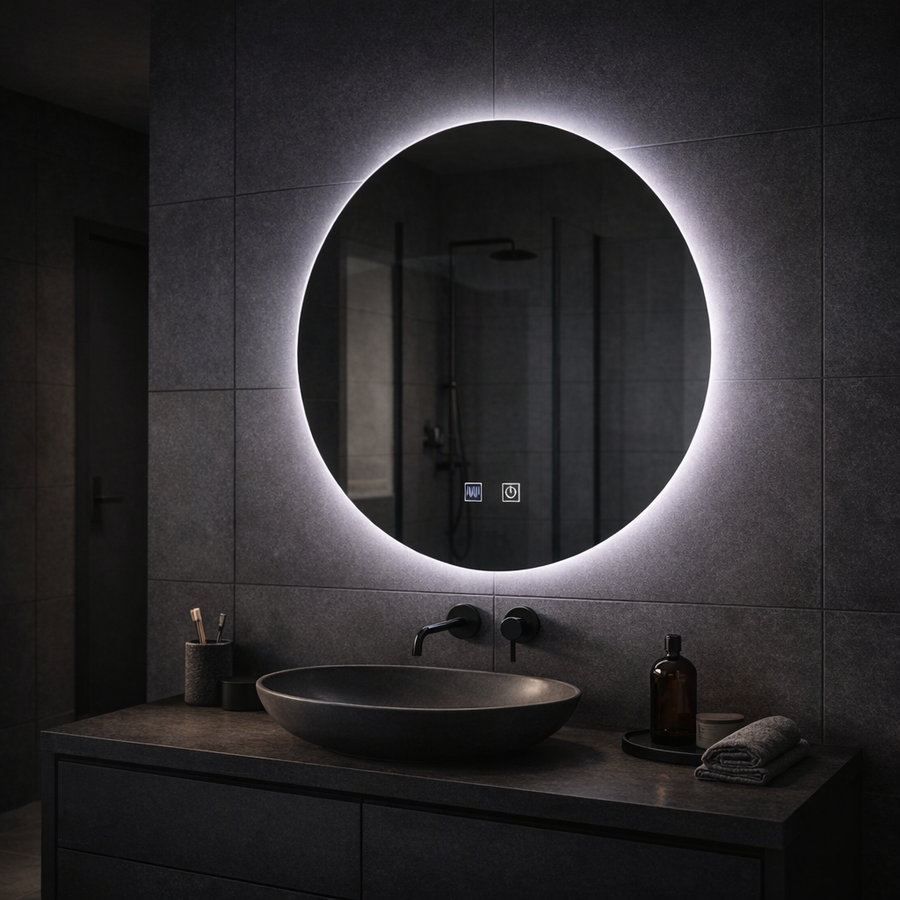 Στρογγυλός καθρέφτης LED, 70cm, Isolda, Touch, Demister System Mirrors Korman E Προεπιλεγμένος τίτλος Alessandro Design