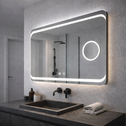 Ορθογώνιος καθρέφτης LED, 80x60 εκ., Stella Touch, Καθρέφτες συστήματος απομίμησης Korman E Προεπιλεγμένος τίτλος Alessandro Design