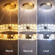 Lustra LED cu Telecomanda, LLC135/1GD, Cristal si Metal, 29W, 1 Cerc, Dimabila, Inaltime Reglabila, Lumina Rece/Calda/Neutra, Iluminat Luxos Lustre LED cu Telecomanda Default Title Alessandro Design
