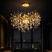 WALTZ Rhapsody Crystal Chandelier, 6x G9, Gold, 45cm, Ρυθμιζόμενο ύψος, Μεταλλικοί και Κρυστάλλινοι Πολυέλαιοι Προεπιλεγμένος τίτλος Alessandro Design