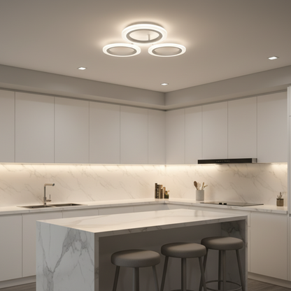 ΜΕΓΑΛΟΣ πολυέλαιος LED 27W, 3 Κύκλοι, Ουδέτερο φως, Λευκό
