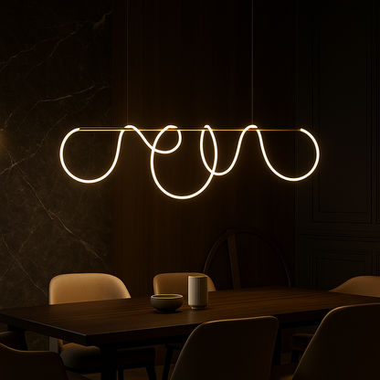 Πολυέλαιος LED DIVINO Gold 96W με εύκαμπτο σωλήνα σιλικόνης, 96W, 150cm - Ρυθμιζόμενο φως 3000K/4000K/6000K Modern Chandeliers Προεπιλεγμένος τίτλος Alessandro Design