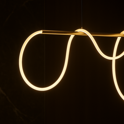 Πολυέλαιος LED DIVINO Gold 96W με εύκαμπτο σωλήνα σιλικόνης, 96W, 150cm - Ρυθμιζόμενο φως 3000K/4000K/6000K Modern Chandeliers Προεπιλεγμένος τίτλος Alessandro Design