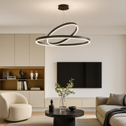 Κρεμαστός πολυέλαιος LED PAGANO 47W, 3000K, 2 κύκλοι, μαύρος, ρυθμιζόμενου ύψους Μοντέρνοι πολυέλαιοι Προεπιλεγμένος τίτλος Alessandro Design