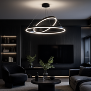 Κρεμαστός πολυέλαιος LED PAGANO 47W, 3000K, 2 κύκλοι, μαύρος, ρυθμιζόμενου ύψους Μοντέρνοι πολυέλαιοι Προεπιλεγμένος τίτλος Alessandro Design
