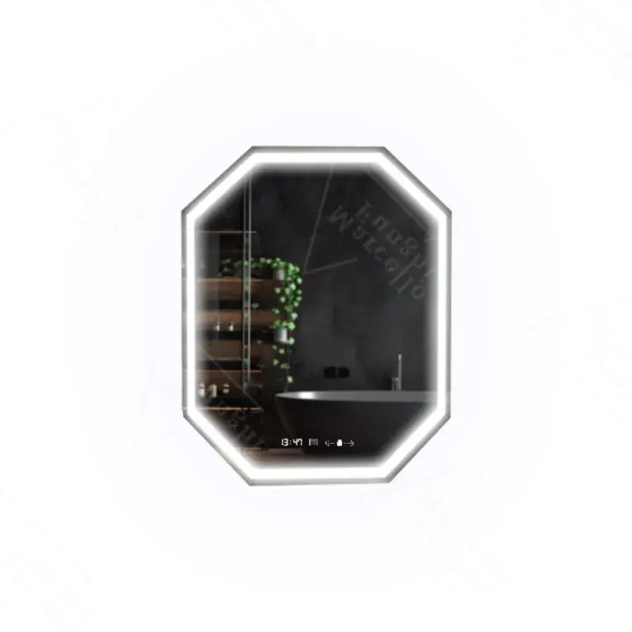 Καθρέφτης LED Polygon, 60x80cm, Αισθητήρας Ralya MotionGlow Marcello, Σύστημα αποθολώματος, Ρολόι & Θερμόμετρο, Dimabila Mirrors Marcello Προεπιλεγμένος τίτλος Alessandro Design