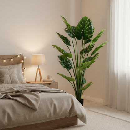 Plantă Artificială Tip Monstera Deliciosa, Cu Frunze Bogate, 180 cm, Verde