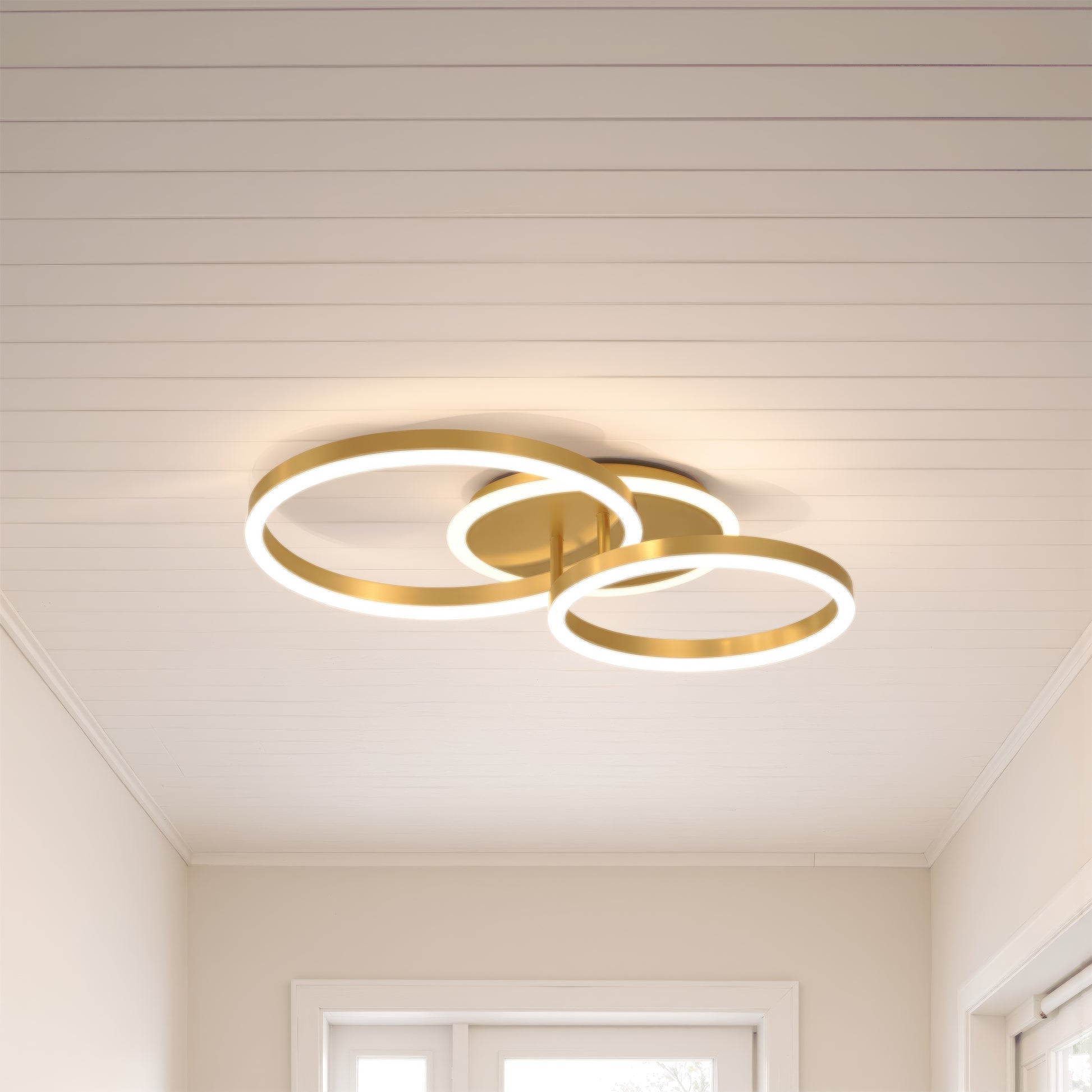 Πολυέλαιος LED με τηλεχειριστήριο RINOVA 66W, 2 κύκλοι, κρύο/θερμ/ουδέτερο φως, ρυθμιζόμενο, λαμπερό χρυσό LED πολυέλαιοι με τηλεχειριστήριο Προεπιλεγμένος τίτλος Alessandro Design