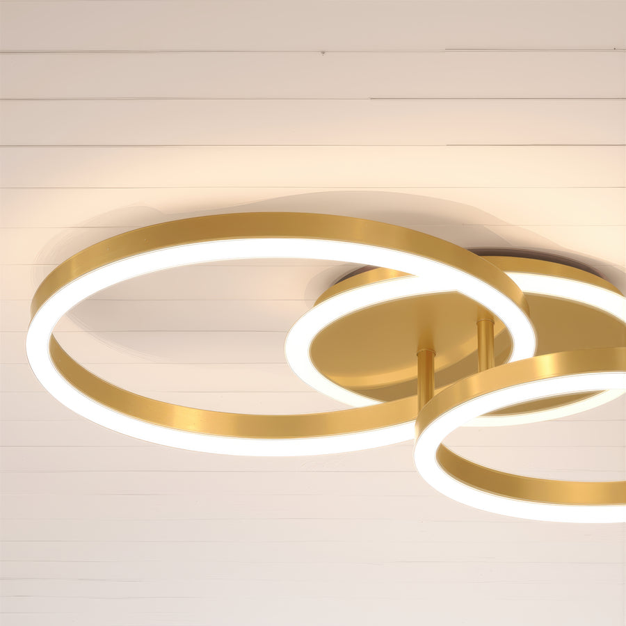 Πολυέλαιος LED με τηλεχειριστήριο RINOVA 66W, 2 κύκλοι, κρύο/θερμ/ουδέτερο φως, ρυθμιζόμενο, λαμπερό χρυσό LED πολυέλαιοι με τηλεχειριστήριο Προεπιλεγμένος τίτλος Alessandro Design