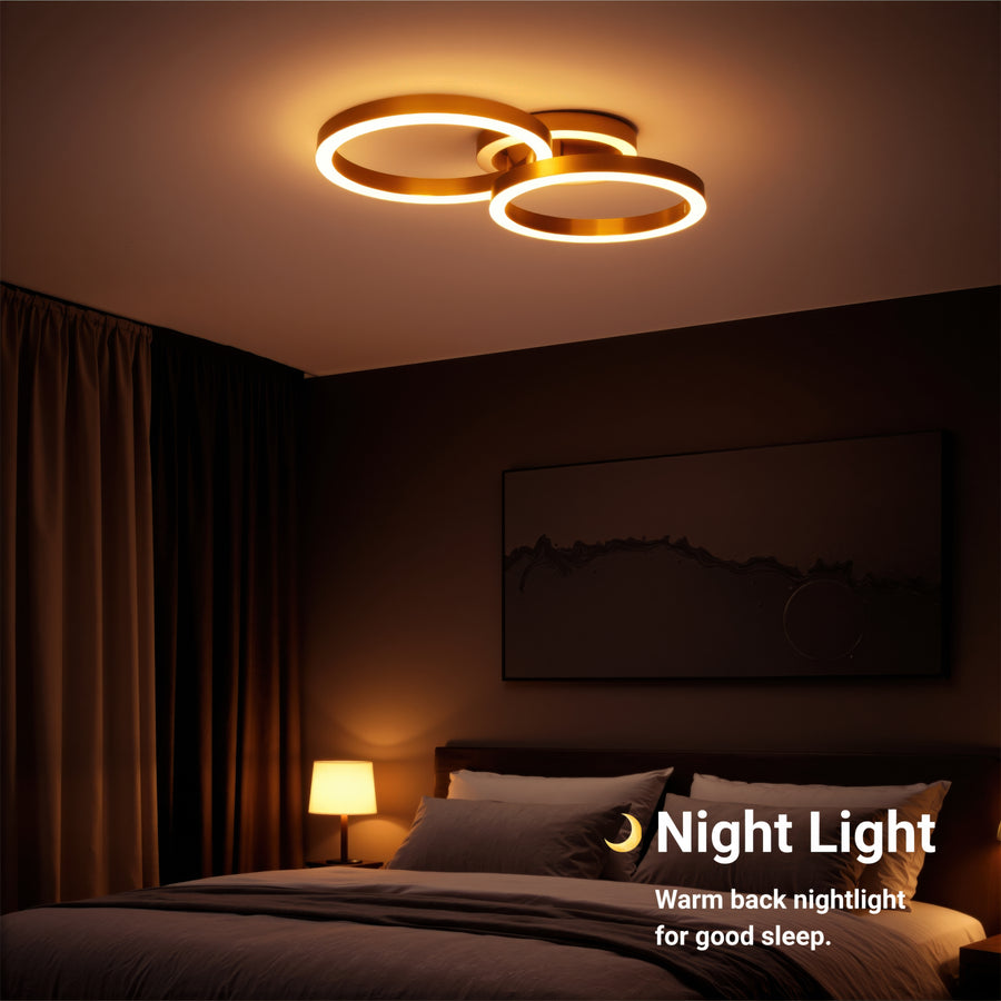 Πολυέλαιος LED με τηλεχειριστήριο RINOVA 66W, 2 κύκλοι, κρύο/θερμ/ουδέτερο φως, ρυθμιζόμενο, λαμπερό χρυσό LED πολυέλαιοι με τηλεχειριστήριο Προεπιλεγμένος τίτλος Alessandro Design