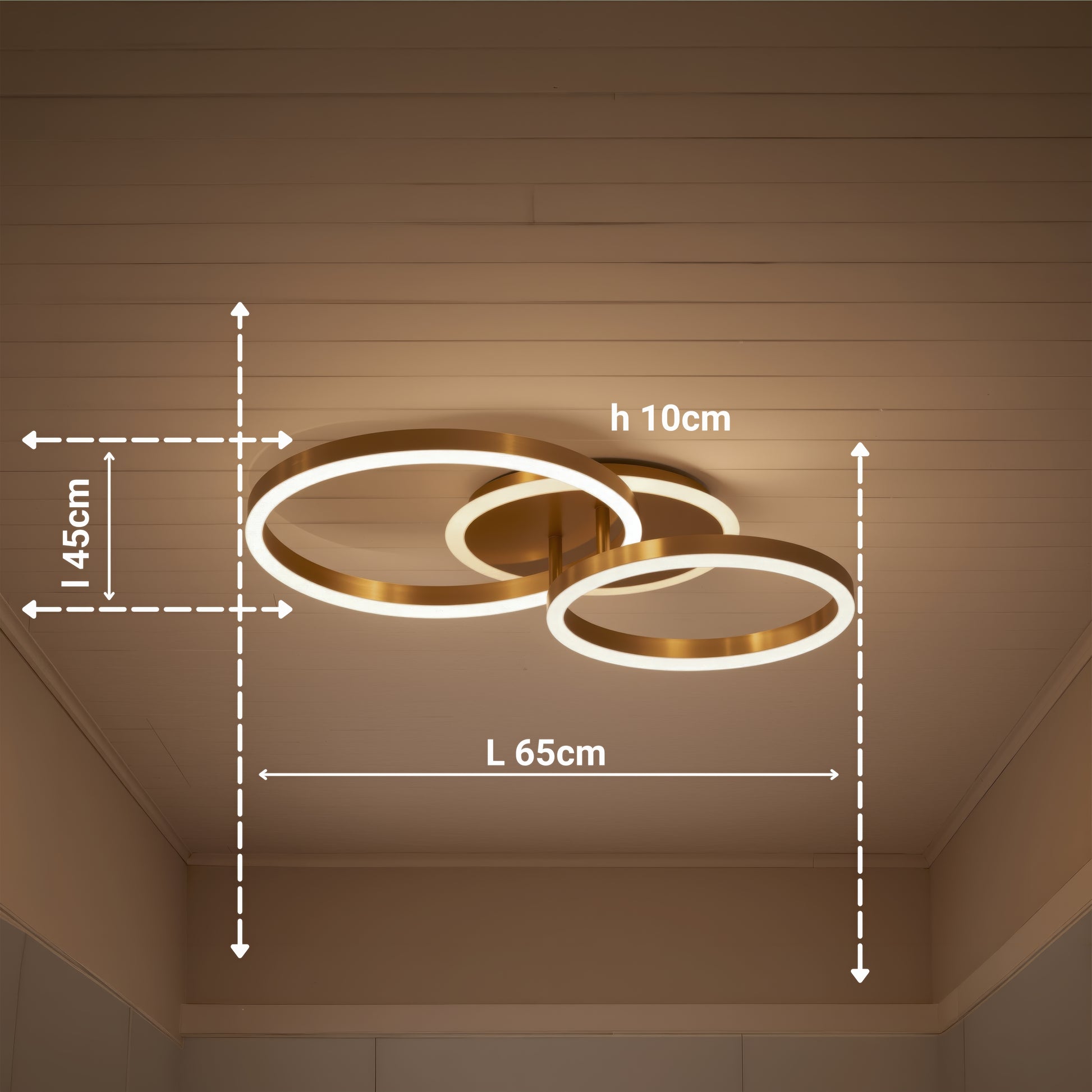 Πολυέλαιος LED με τηλεχειριστήριο RINOVA 66W, 2 κύκλοι, κρύο/θερμ/ουδέτερο φως, ρυθμιζόμενο, λαμπερό χρυσό LED πολυέλαιοι με τηλεχειριστήριο Προεπιλεγμένος τίτλος Alessandro Design