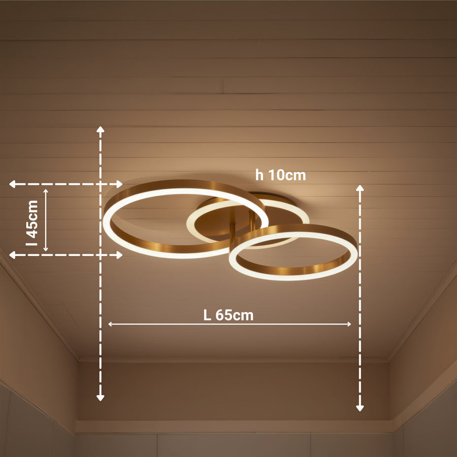 Πολυέλαιος LED με τηλεχειριστήριο RINOVA 66W, 2 κύκλοι, κρύο/θερμ/ουδέτερο φως, ρυθμιζόμενο, λαμπερό χρυσό LED πολυέλαιοι με τηλεχειριστήριο Προεπιλεγμένος τίτλος Alessandro Design