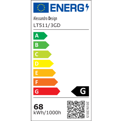 Πολυέλαιος LED με τηλεχειριστήριο RIGA LILITH 68W, 3 κύκλοι, κρύο/θερμ/ουδέτερο φως, ρυθμιζόμενο, λαμπερό χρυσό LED πολυέλαιοι με τηλεχειριστήριο Προεπιλεγμένος τίτλος Alessandro Design