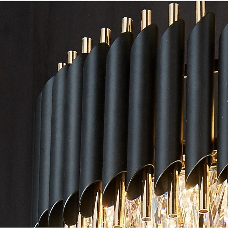 Crystal Chandelier VERSAILLES Eleganza 8x E14, 48 cm, Shiny Gold and Black, Ρυθμιζόμενο ύψος Crystal Chandeliers Προεπιλεγμένος τίτλος Alessandro Design