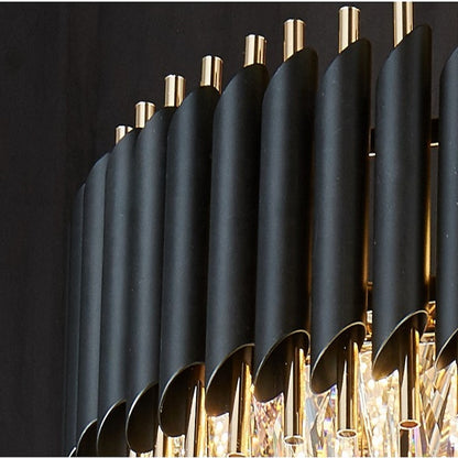 Crystal Chandelier VERSAILLES Eleganza 8x E14, 48 cm, Shiny Gold and Black, Ρυθμιζόμενο ύψος Crystal Chandeliers Προεπιλεγμένος τίτλος Alessandro Design