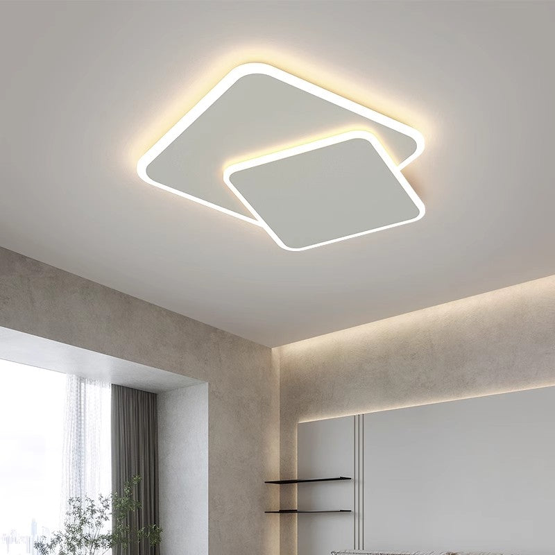 Πολυέλαιος LED με τηλεχειριστήριο FUTURA LUMINA 66W, 2 τετράγωνα, κρύο/θερμό/ουδέτερο φως, ρυθμιζόμενο, λευκός πολυέλαιος LED με τηλεχειριστήριο Προεπιλεγμένος τίτλος Alessandro Design