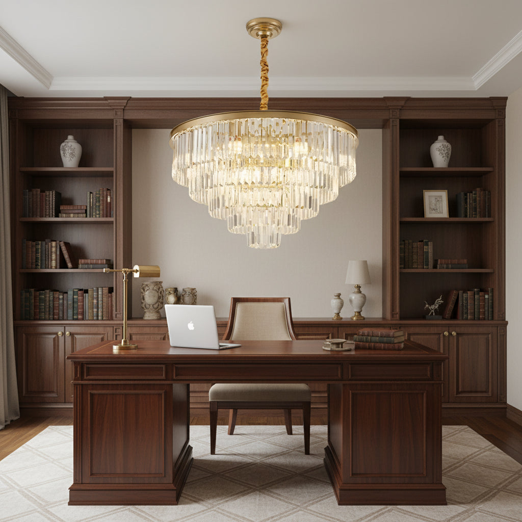 Crystal Chandelier CHAMBORD Eleganza 8xE14, Diameter 48cm, Matt Gold Crystal Chandeliers Προεπιλεγμένος τίτλος Alessandro Design