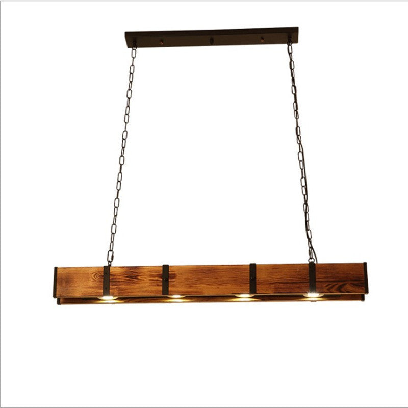 Lustra LED Vintage LV565/4, 12W, 3000K, Rustic Barn, Lemn si Metal, 100cm, Galben Lustre Vintage Default Title Alessandro Design