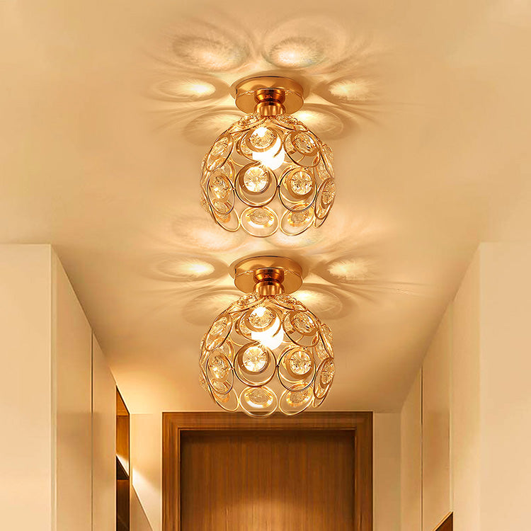 Vera Chandelier, 1xE27, D18H15cm, Gold, Metal and Crystal Classic Chandeliers Προεπιλεγμένος τίτλος Alessandro Design