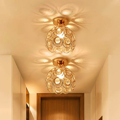 Vera Chandelier, 1xE27, D18H15cm, Gold, Metal and Crystal Classic Chandeliers Προεπιλεγμένος τίτλος Alessandro Design
