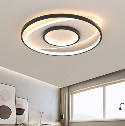 Lustra LED cu telecomanda FIGURATO, 63W, 3 Cercuri, lumina Rece/Calda/Neutra, Dimabila, Negru Lustre LED cu Telecomanda Default Title Alessandro Design