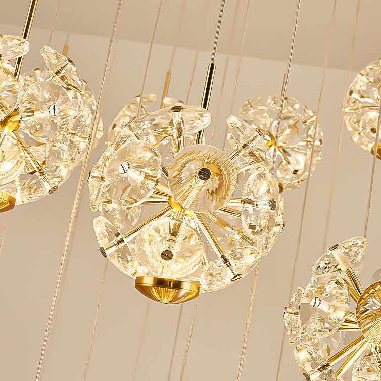 Crystal LED KILKENNY Culmino Chandelier, 144W, Neutral Light, Diameter 60cm, Gold Modern Chandeliers Προεπιλεγμένος τίτλος Alessandro Design
