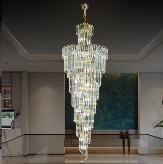 Candelabru Cristal CC8043/600H1800GD, Diametru 60cm, Inaltime 180cm, Auriu Lucios, Inaltime Reglabila, Design Elegant Candelabre Cristal Default Title Alessandro Design
