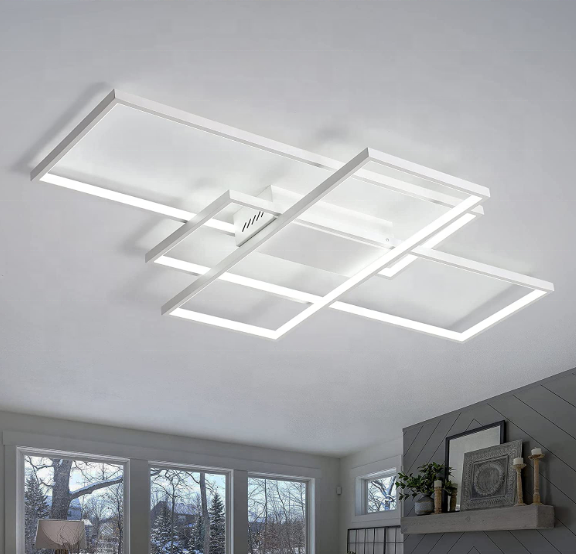 Πολυέλαιος LED με τηλεχειριστήριο LANDYN 78W, Κρύο/Ζεστό/Ουδέτερο φως, Ρυθμιζόμενο, Λευκοί πολυέλαιοι LED με τηλεχειριστήριο Προεπιλεγμένος τίτλος Alessandro Design