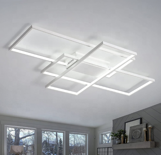 Πολυέλαιος LED με τηλεχειριστήριο LANDYN 78W, Κρύο/Ζεστό/Ουδέτερο φως, Ρυθμιζόμενο, Λευκοί πολυέλαιοι LED με τηλεχειριστήριο Προεπιλεγμένος τίτλος Alessandro Design