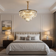 Crystal Chandelier CHAMBORD Eleganza 8xE14, Diameter 48cm, Matt Gold Crystal Chandeliers Προεπιλεγμένος τίτλος Alessandro Design