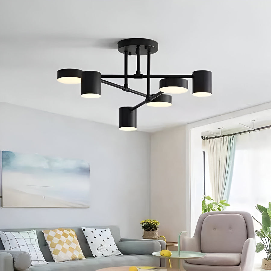 Πολυέλαιος LED GALIOS 26W, 6 Στοιχεία, Κρύο/Ζεστό/Ουδέτερο φως, Μαύρο Εφαρμοσμένο Πολυέλαιοι LED Προεπιλεγμένος τίτλος Alessandro Design