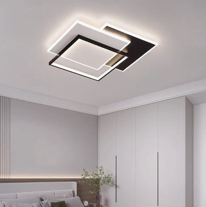 Πολυέλαιος LED με τηλεχειριστήριο CHIARA 98W, 3 τετράγωνα, κρύο/θερμό/ουδέτερο φως, ρυθμιζόμενο, μαύροι πολυέλαιοι LED με τηλεχειριστήριο Προεπιλεγμένος τίτλος Alessandro Design