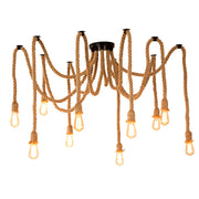 Vintage Chandelier LV120/10BK, 10xE27, Rustic, String and Metal, 2x100cm, Black Support Vintage Chandeliers Προεπιλεγμένος τίτλος Alessandro Design