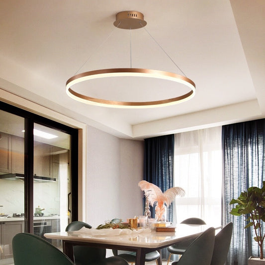 Κρεμαστός πολυέλαιος LED, ANINA, 34W, 1 κύκλος, Διάμετρος 50 cm, Κρύο/Ζεστό/Ουδέτερο φως 3000K/4000K/6000K, Ρυθμιζόμενο, Γυαλιστερό χρυσό Λευκό, Ρυθμιζόμενο ύψος, Μεταλλικοί και Ακρυλικοί LED Πολυέλαιοι με Τηλεχειριστήριο Τηλεχειριστηρίου Adroitless Design