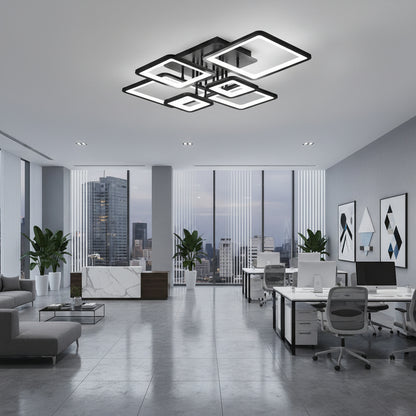 Πολυέλαιος LED με τηλεχειριστήριο ELLA 120W, 6 τετράγωνα, κρύο/θερμό/ουδέτερο φως, ρυθμιζόμενο, μαύρο, μεταλλικό και ακρυλικό πολυέλαιοι LED με τηλεχειριστήριο Προεπιλεγμένος τίτλος Alessandro Design