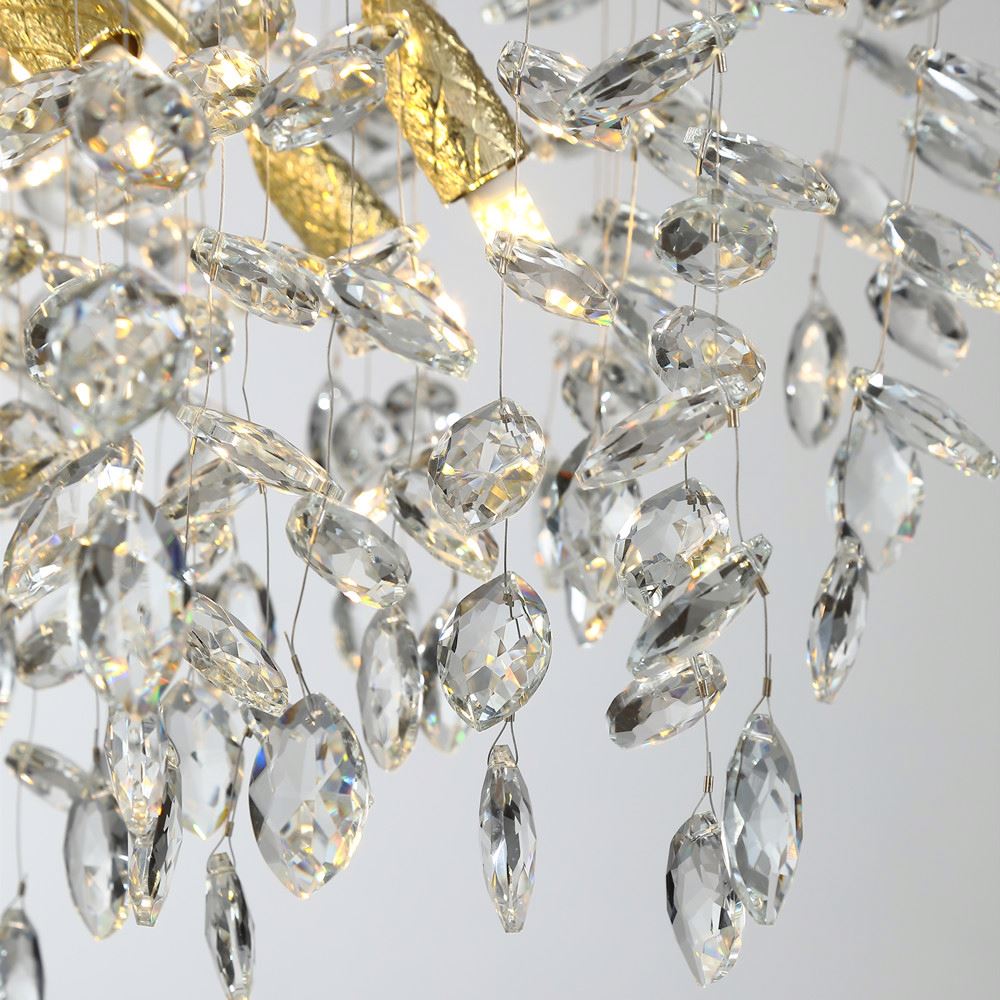 WALTZ Rhapsody Crystal Chandelier, 6x G9, Gold, 45cm, Ρυθμιζόμενο ύψος, Μεταλλικοί και Κρυστάλλινοι Πολυέλαιοι Προεπιλεγμένος τίτλος Alessandro Design
