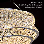 Lustra LED cu Telecomanda, LLC160/500CH, Cristal si Metal, 54W, 1 Cerc, Dimabila, Inaltime Reglabila, Lumina Rece/Calda/Neutra, Iluminat Luxos Lustre LED cu Telecomanda Default Title Alessandro Design