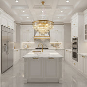 Crystal Chandelier CHAMBORD Eleganza 8xE14, Diameter 48cm, Matt Gold Crystal Chandeliers Προεπιλεγμένος τίτλος Alessandro Design