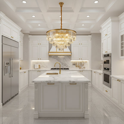 Crystal Chandelier CHAMBORD Eleganza 8xE14, Diameter 48cm, Matt Gold Crystal Chandeliers Προεπιλεγμένος τίτλος Alessandro Design