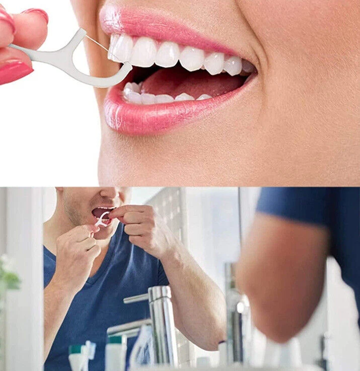 Σετ 100 οδοντογλυφίδων με οδοντικό νήμα Προσωπική φροντίδα Προεπιλεγμένος τίτλος Alessandro Design