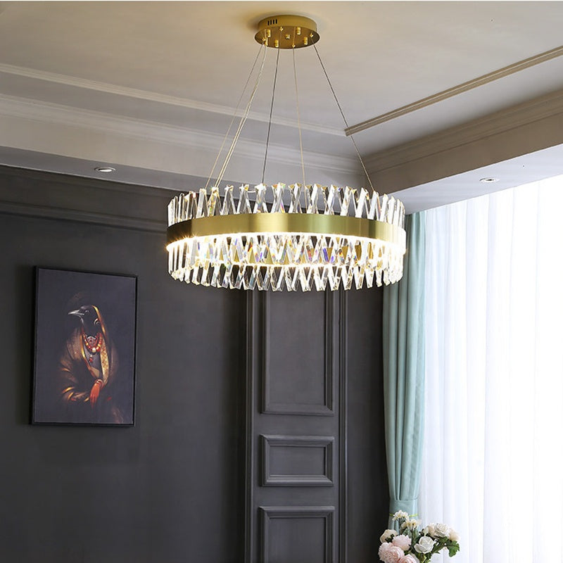 CASERTA Magno LED Πολυέλαιος με Τηλεχειριστήριο, 68W, Dimmable, 3000K/4000K/6000K, Διάμετρος 60cm, Gold Crystal Chandeliers Προεπιλεγμένος τίτλος Alessandro Design