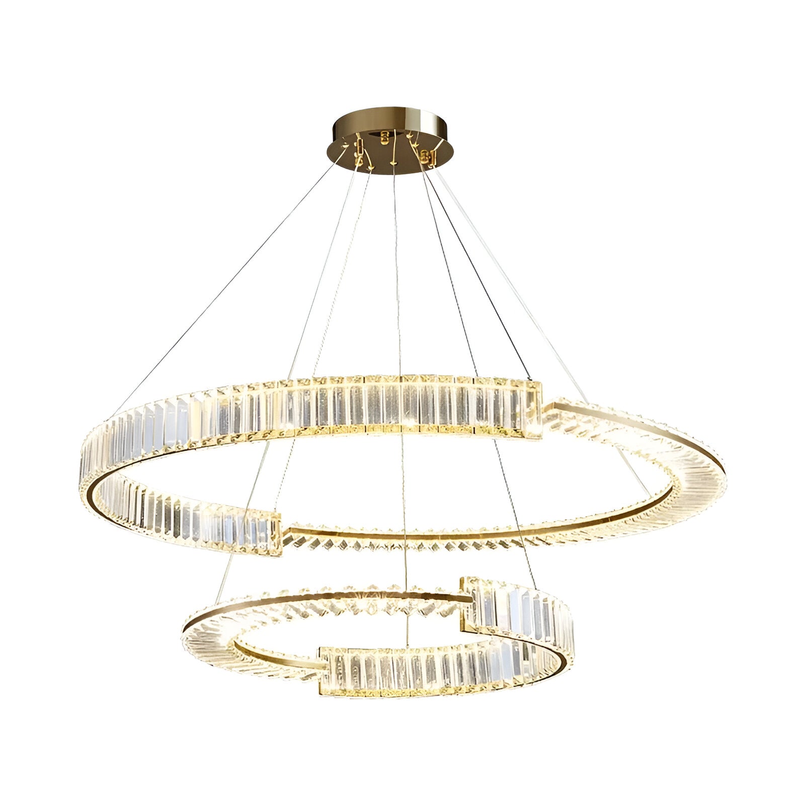 Κρεμαστός κρυστάλλινος πολυέλαιος LED PRISM REGAL 117W, 2 κύκλοι, Κρύο/Ζεστό/Ουδέτερο φως, Ρυθμιζόμενο, Χρυσό, Ρυθμιζόμενο ύψος Κρυστάλλινοι πολυέλαιοι LED Προεπιλεγμένος τίτλος Alessandro Design
